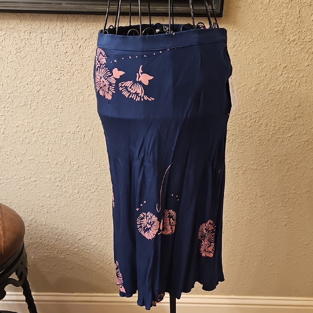 O'Neill Navy and Pink Floral Maxi Skirt